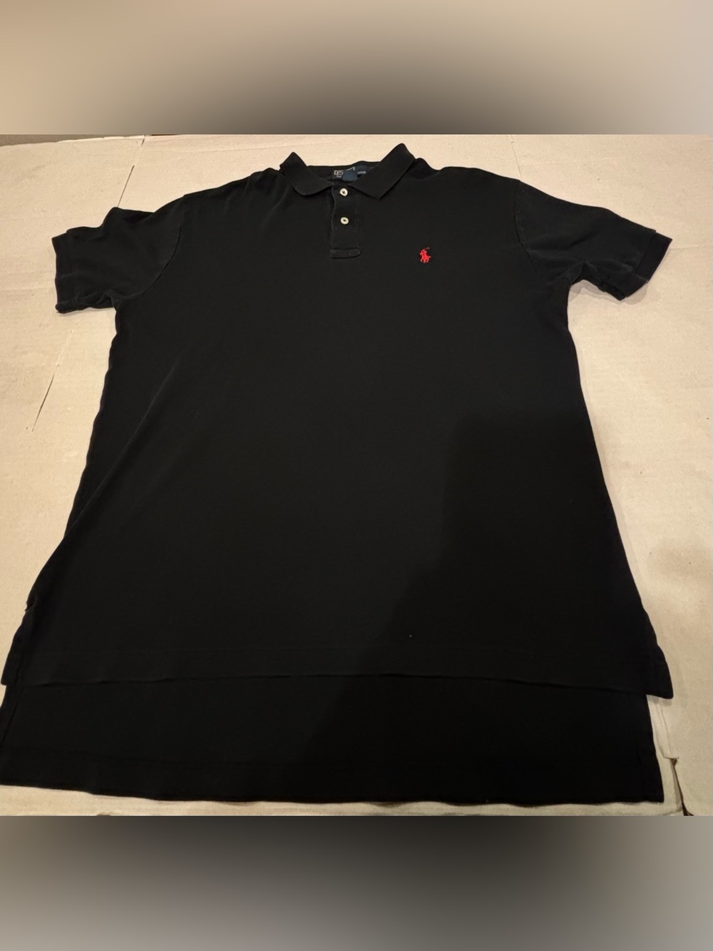 Ralph Lauren Black Polo with Red Pony Logo